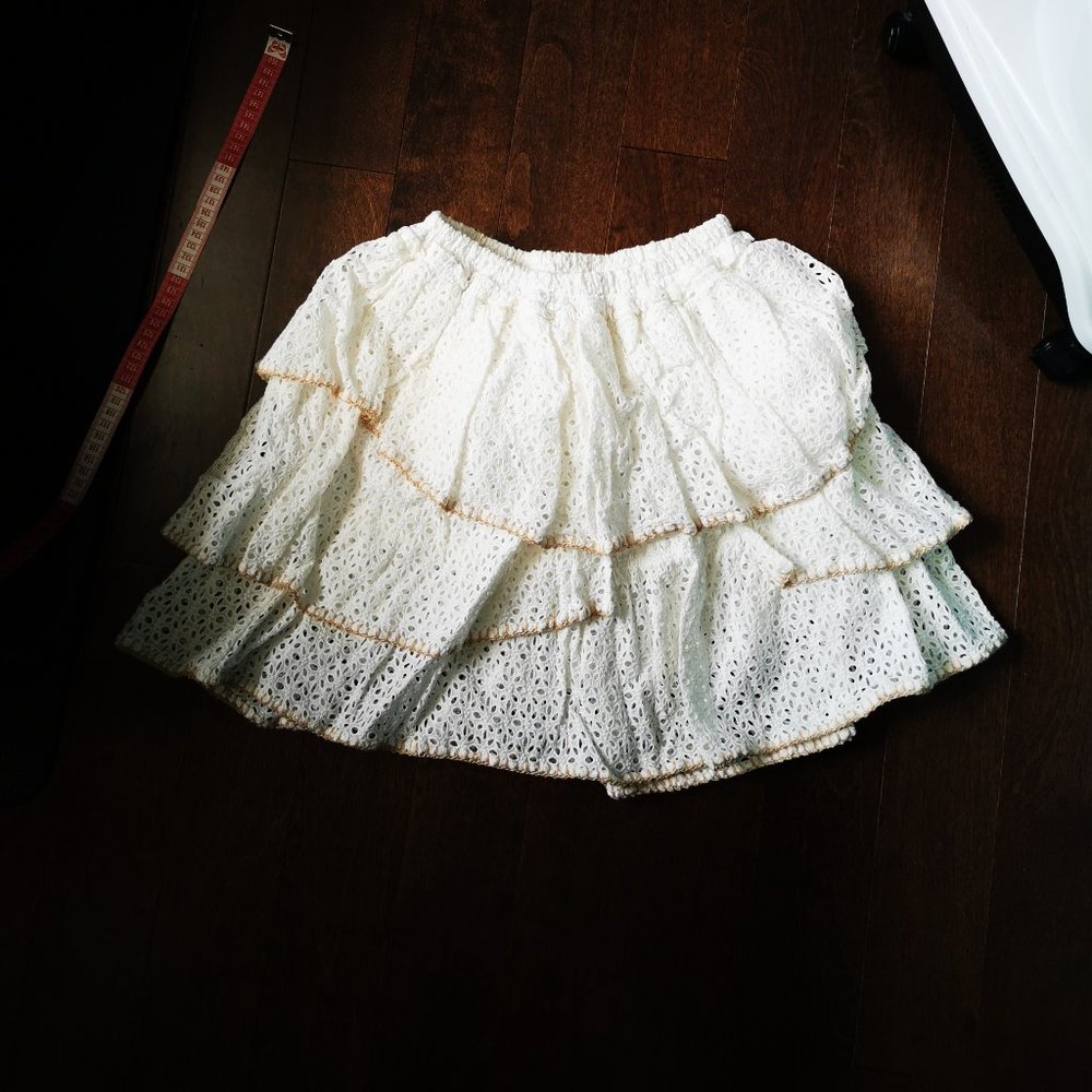 White Ruffle Eyelet Skirt - Picture 6 of 6